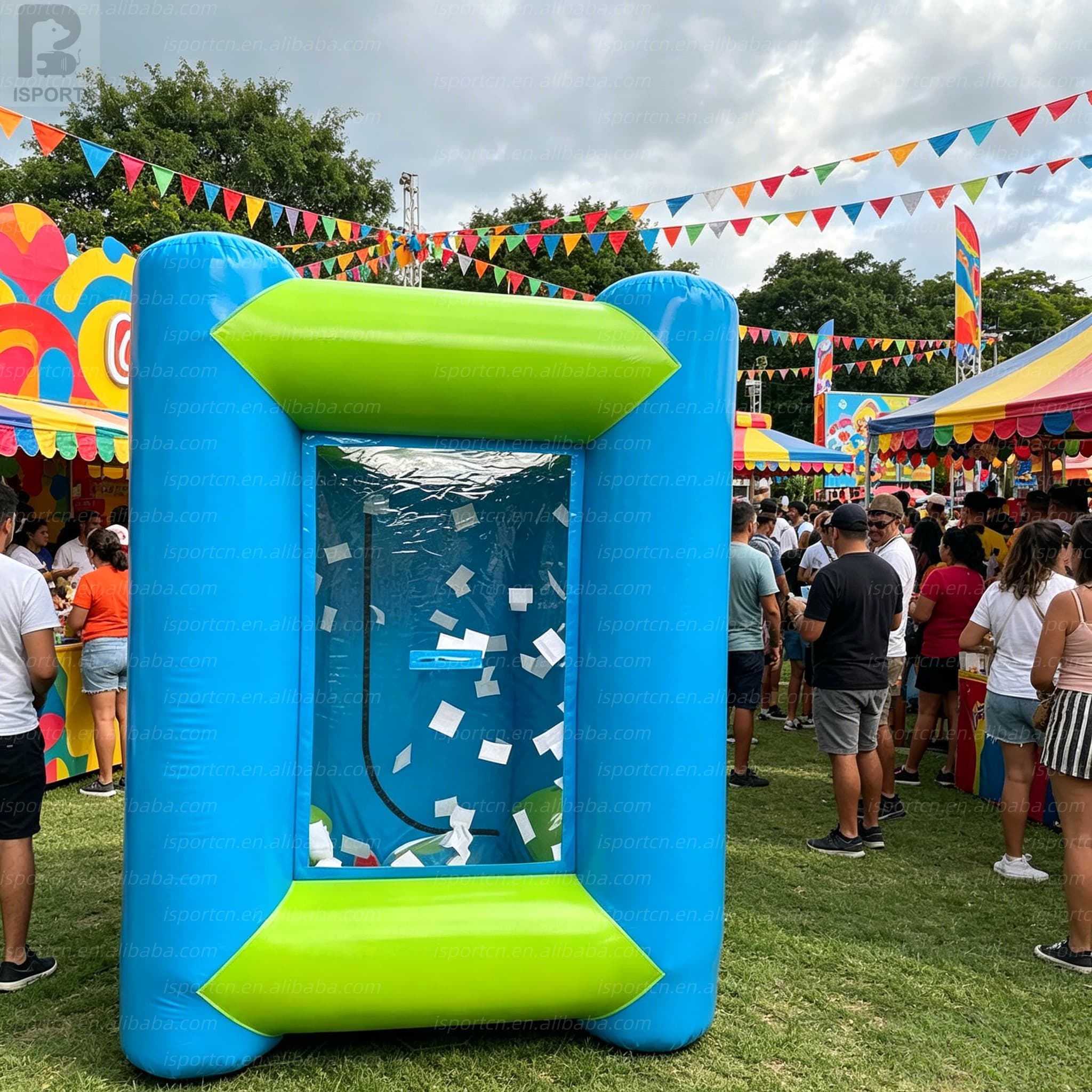 Giant Inflatable Cash Cube Booth with Custom Logo