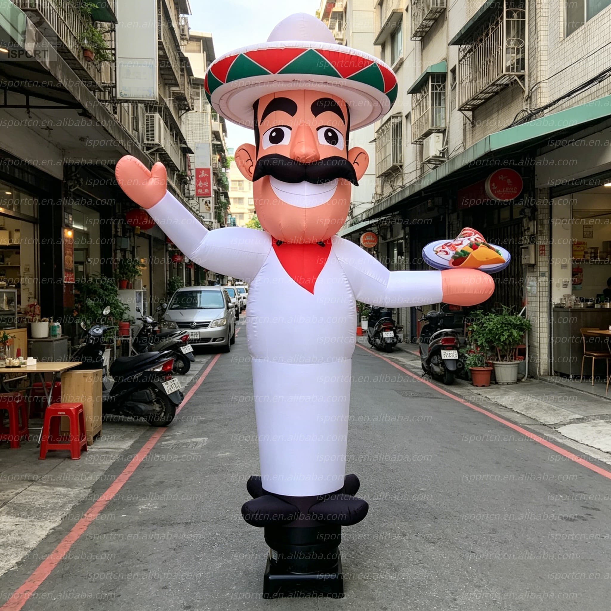 Inflatable Waving Mexican Chef Air Dancer with Built-In Fan
