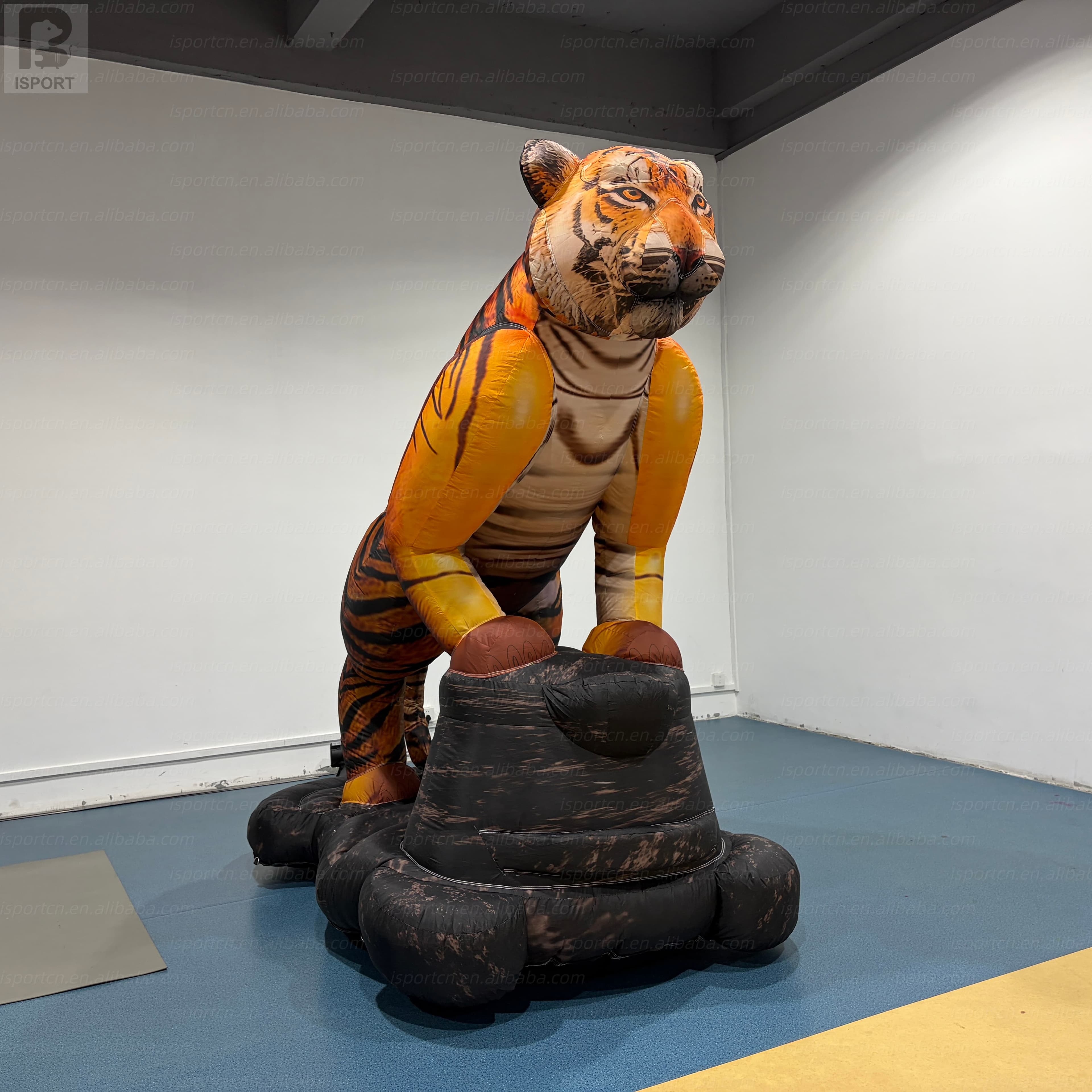 LED Inflatable Tiger on Rock Base - Custom Outdoor Advertising
