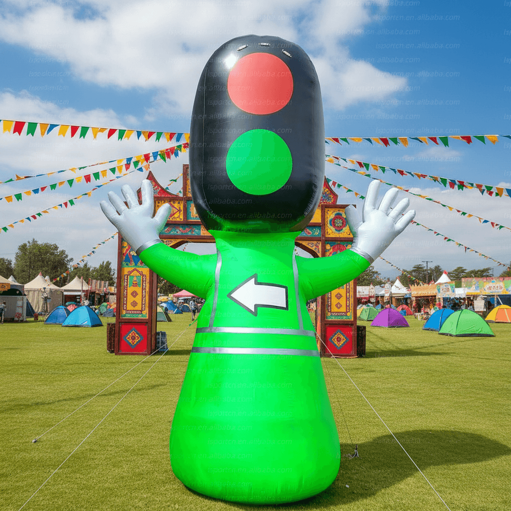 Giant Inflatable Traffic Light Mascot – Custom Logo Traffic Signal