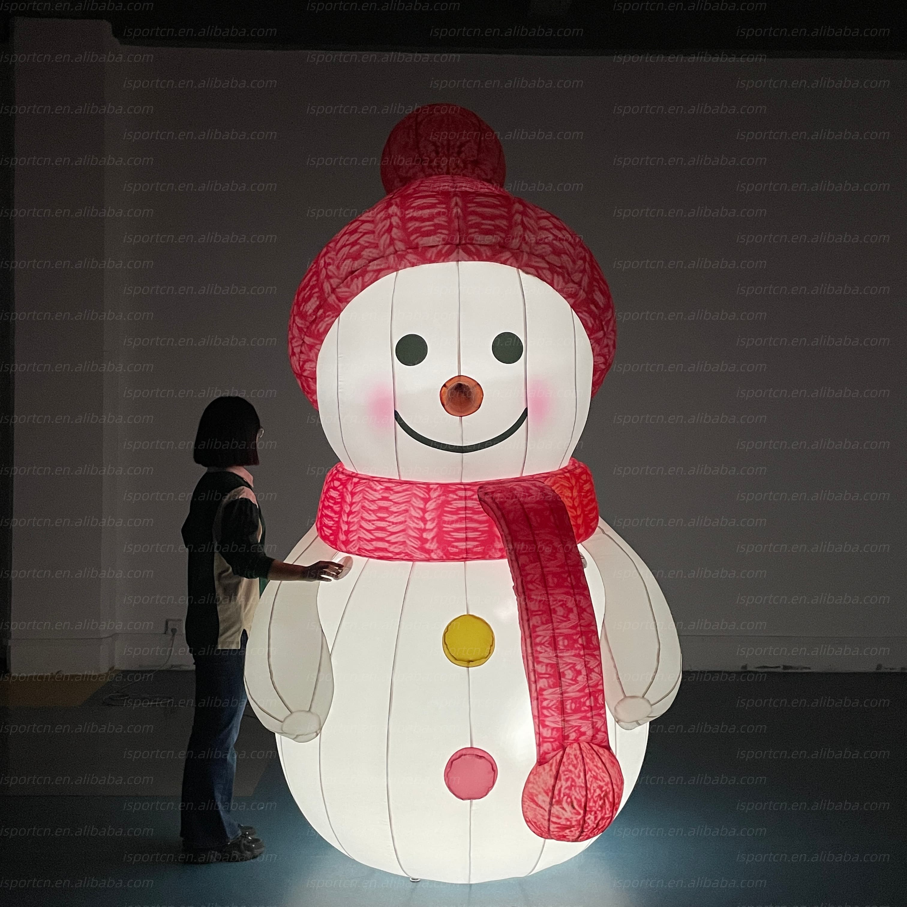 Rotating LED Inflatable Snowman Christmas Decoration