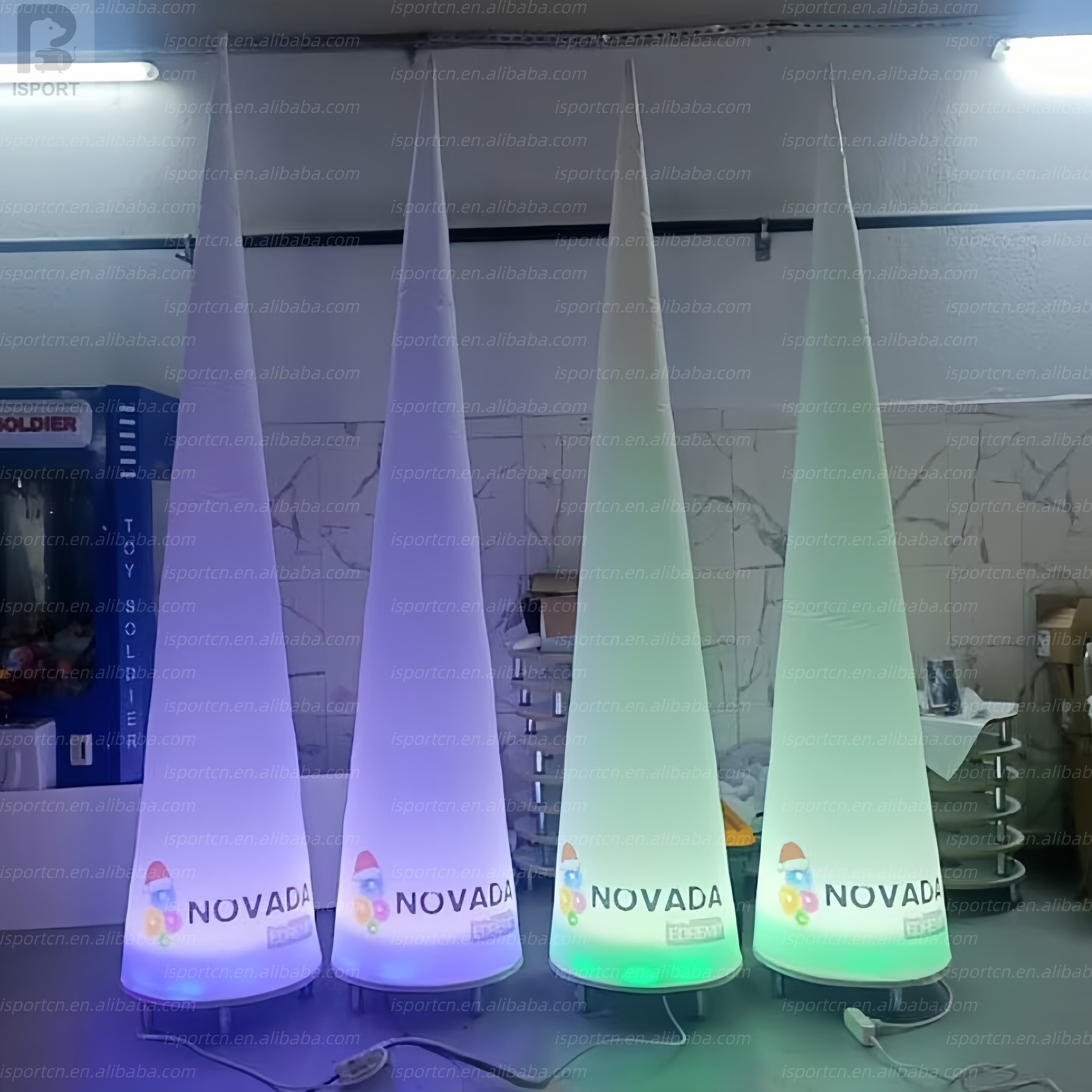 Custom Inflatable LED Cone Column with RGB Lighting