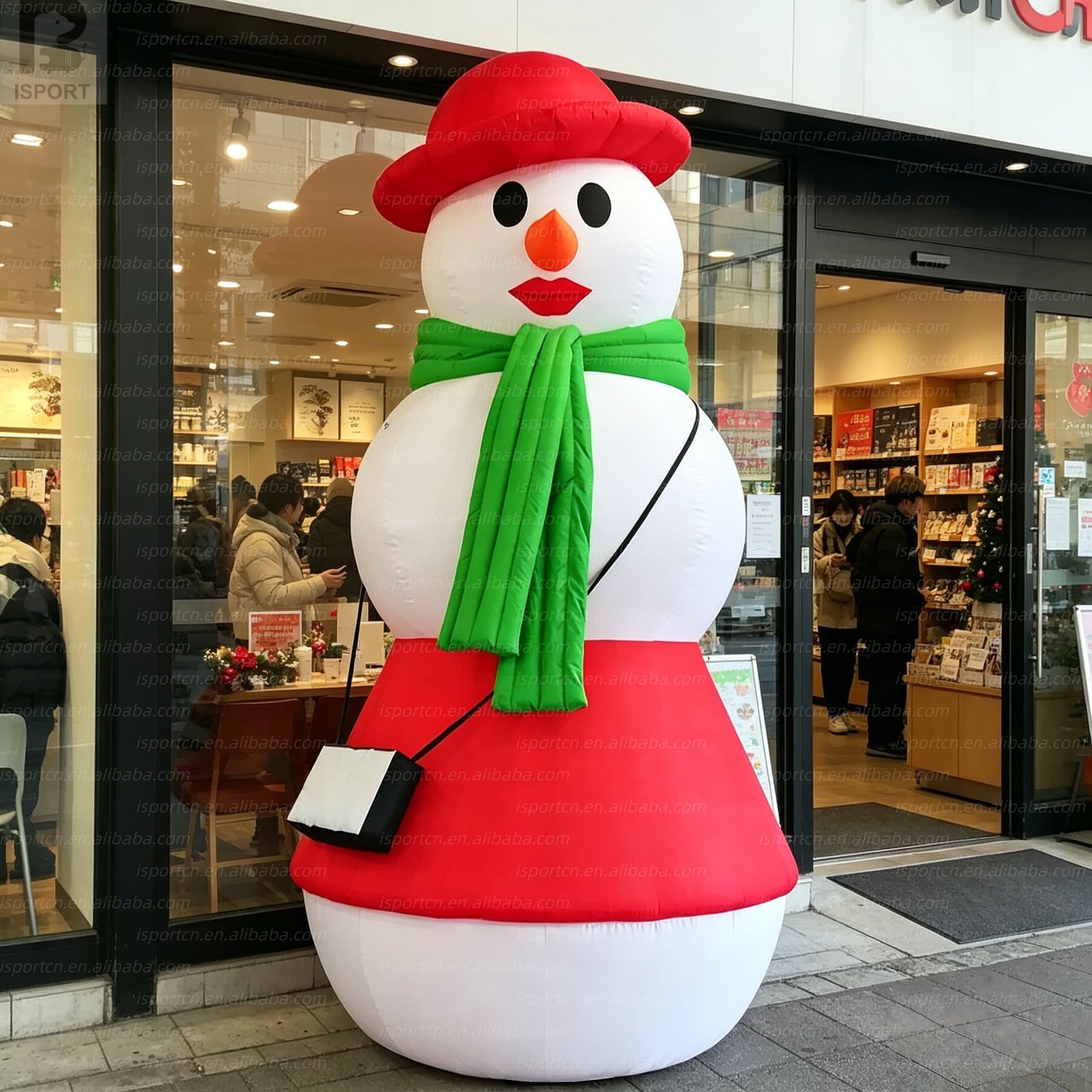 LED Lighted Inflatable Snow Woman for Christmas and Holiday Events