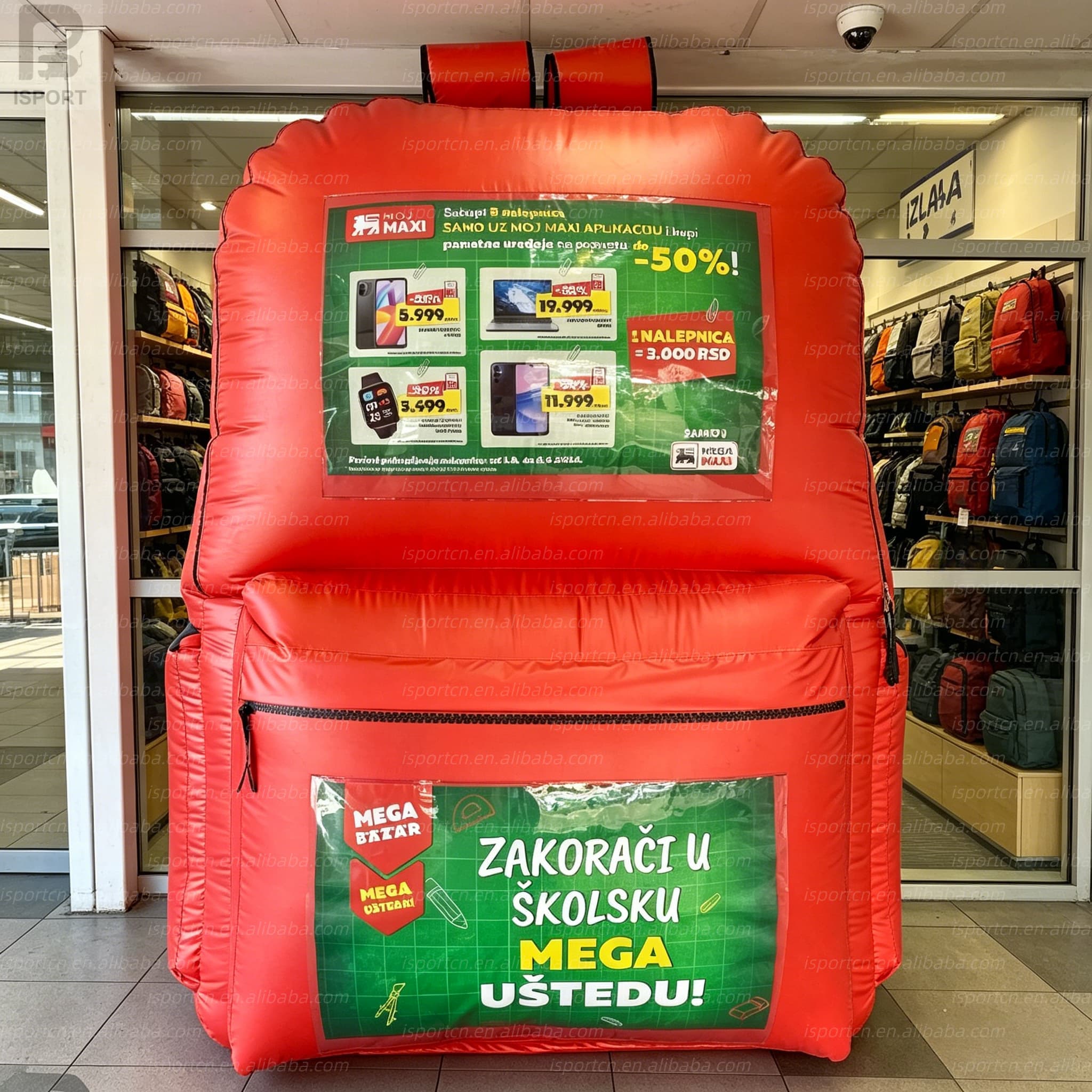 Giant Inflatable Backpack Sculpture for Advertising