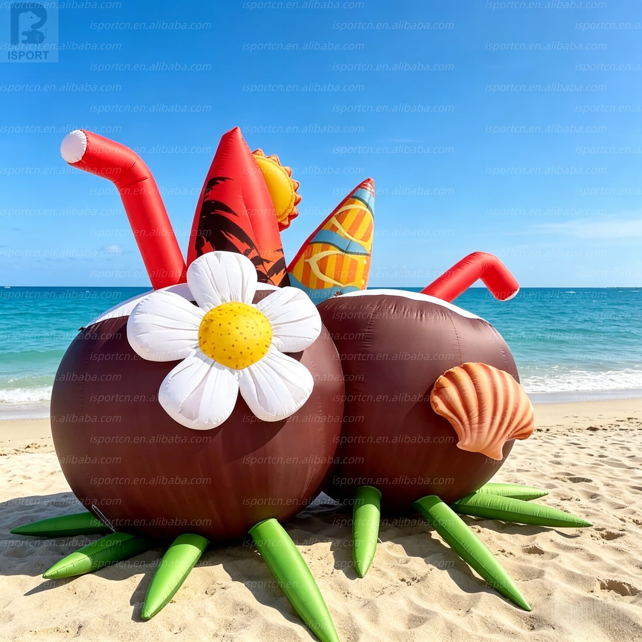 Giant Inflatable Coconut Shell - Custom Tropical Sculpture