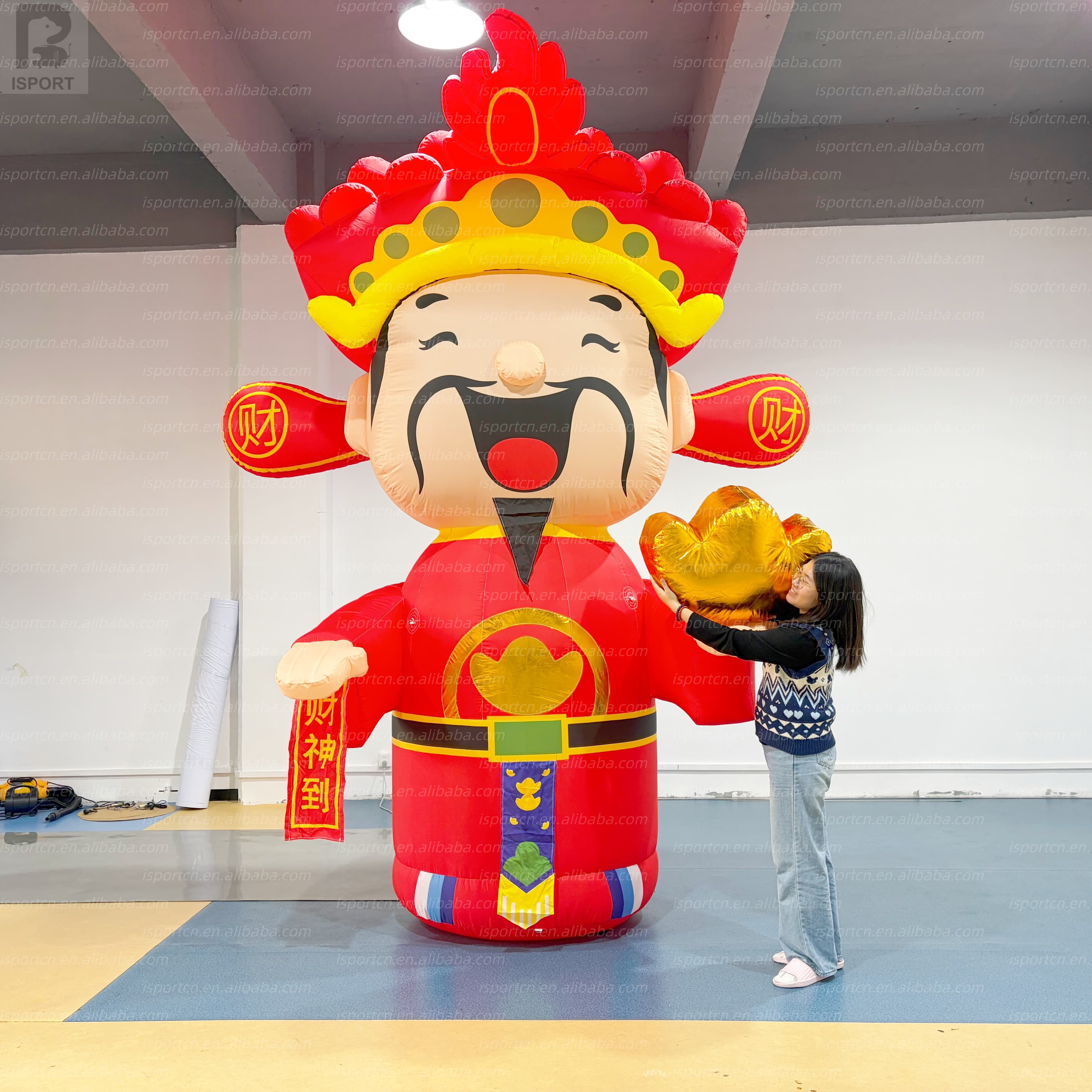 Custom Inflatable God of Wealth Figure with LED Lighting