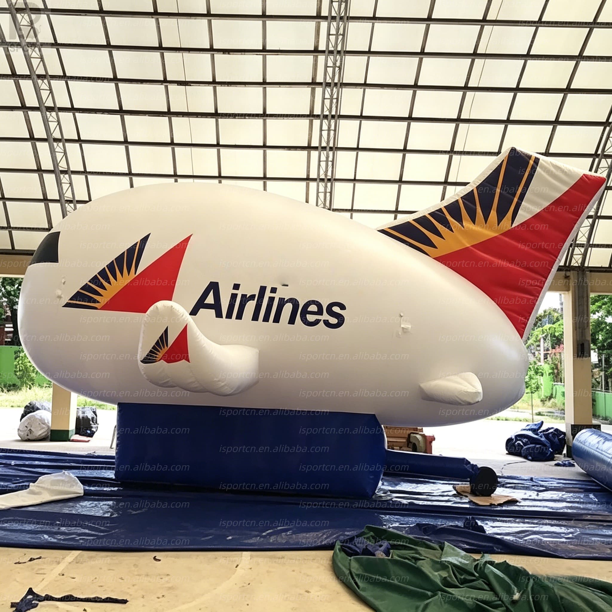 Giant LED Inflatable Airplane with Base for Advertising