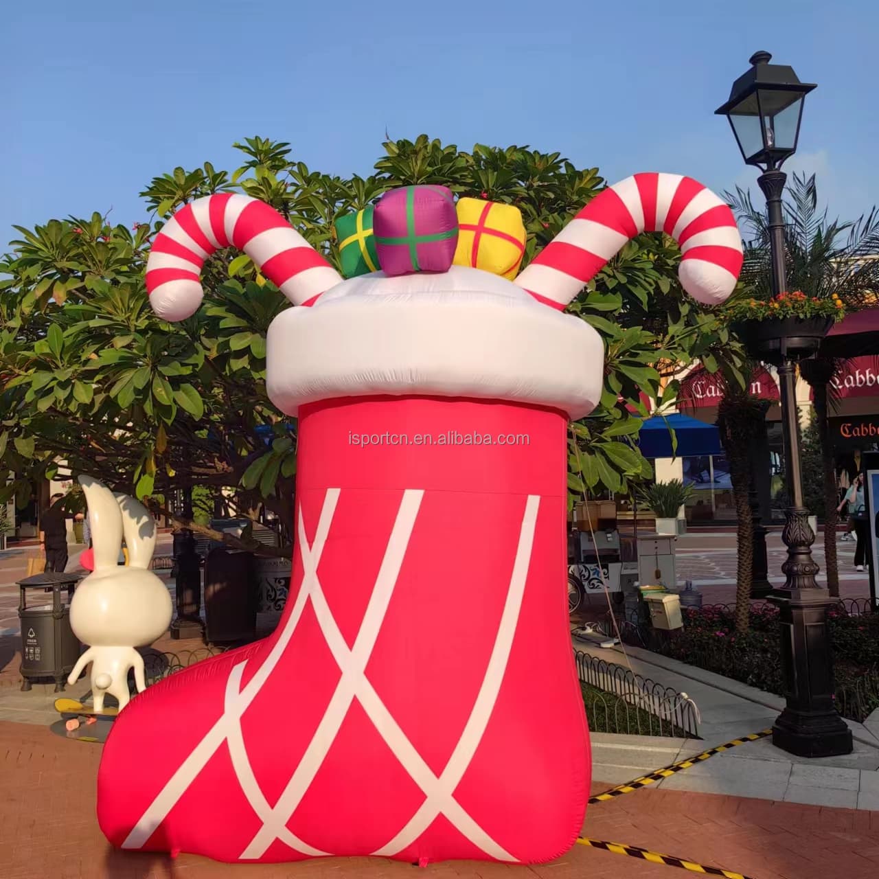 Christmas Inflatable Red Sock Decoration - 9 Foot