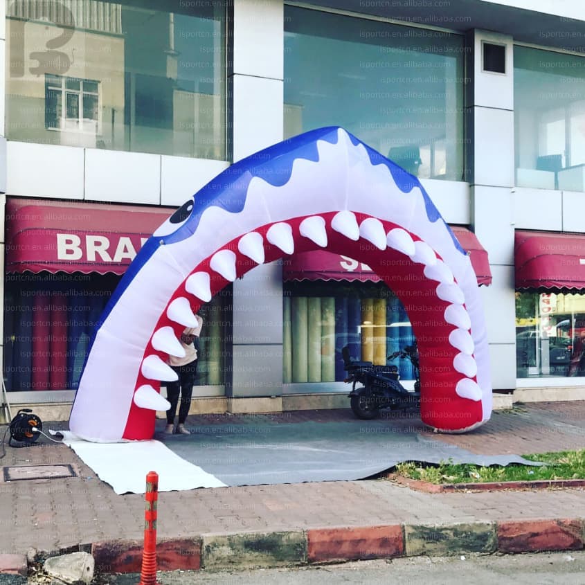 Giant Inflatable Shark Mouth Entrance Arch for Events
