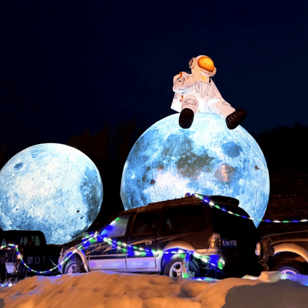 Custom Inflatable Astronaut with Moon and Planets for Events