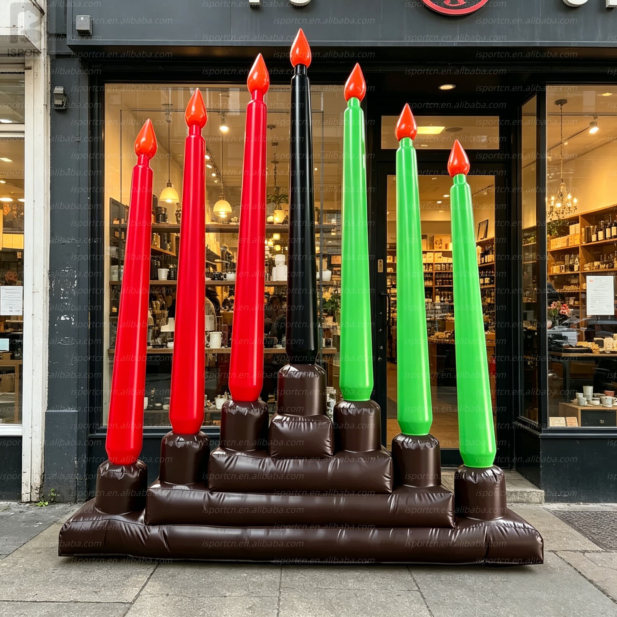 Custom LED Lit Giant Inflatable Kinara Candle Set