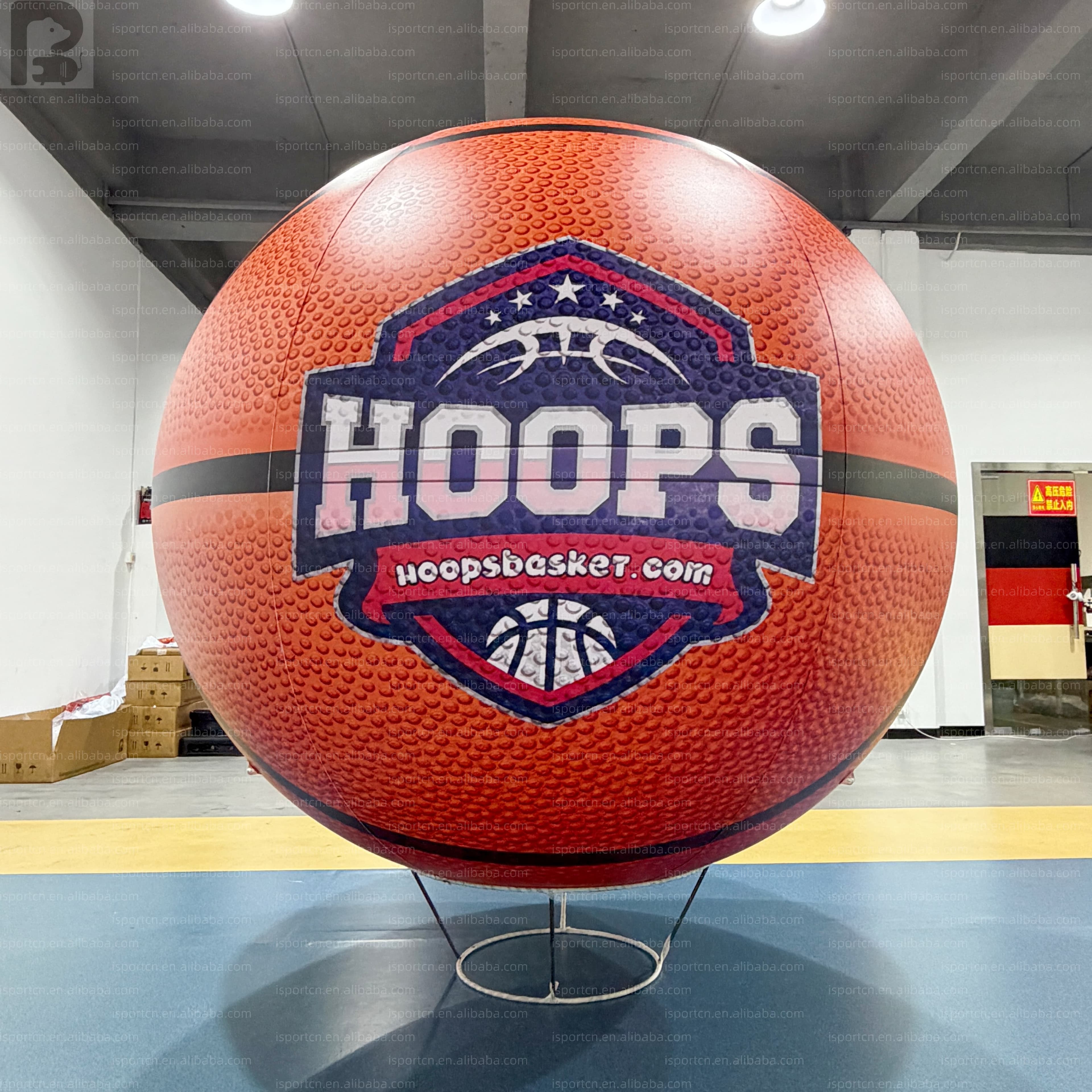 Giant Inflatable Basketball with Stand - Custom Logo Sports Display