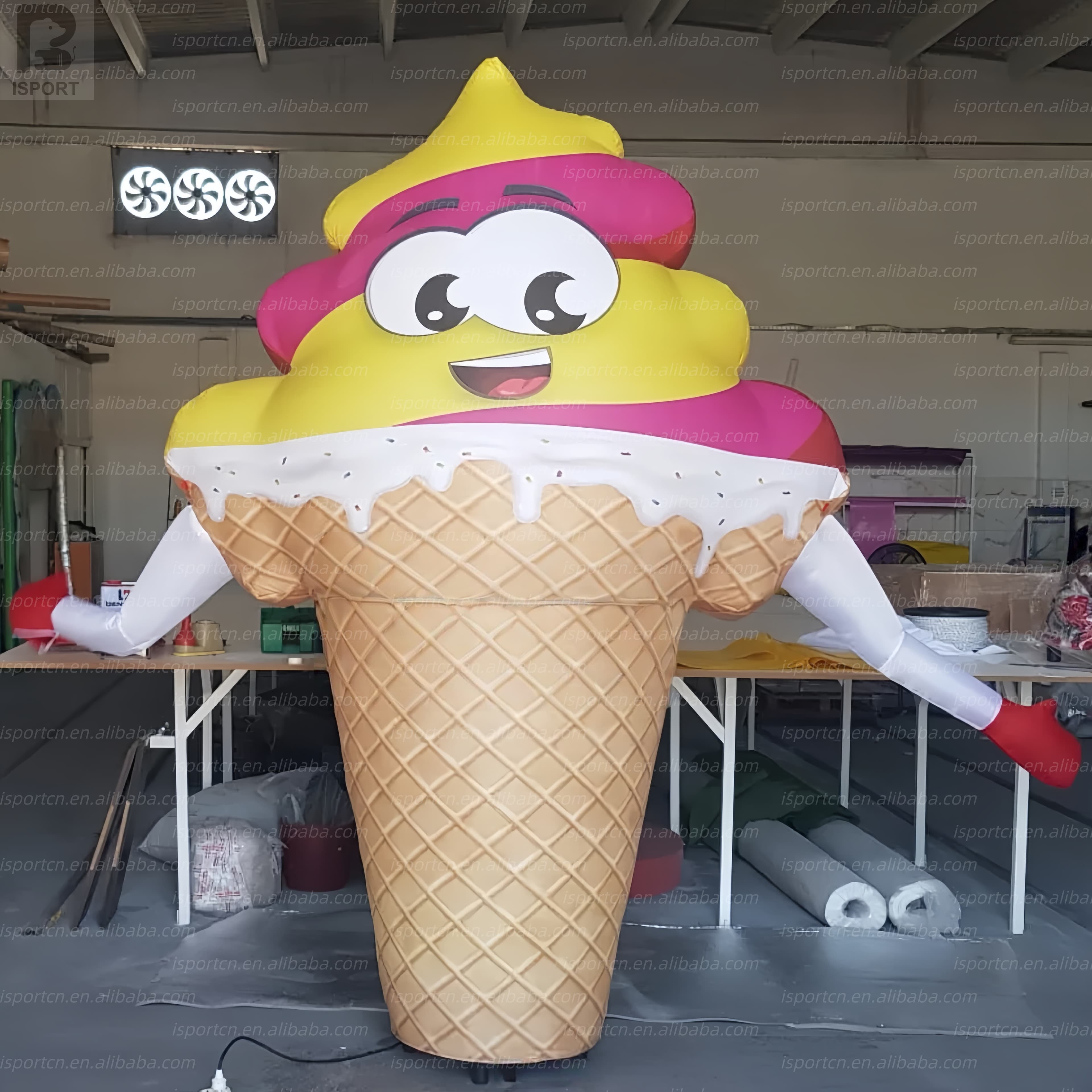 Giant Inflatable Ice Cream Air Dancer Tube Man with Custom Logo