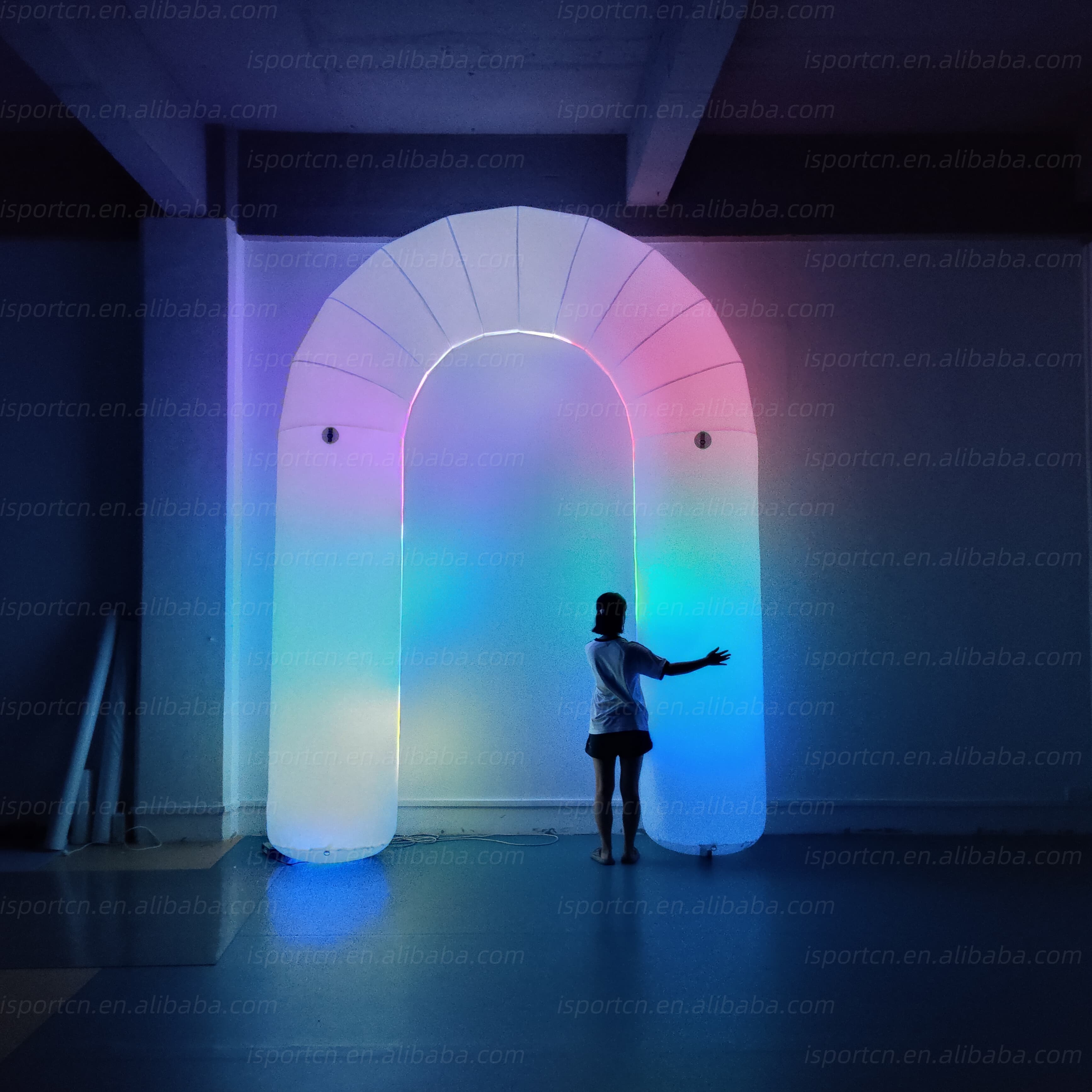 Custom LED Illuminated Rainbow Inflatable Arch – 13 Feet