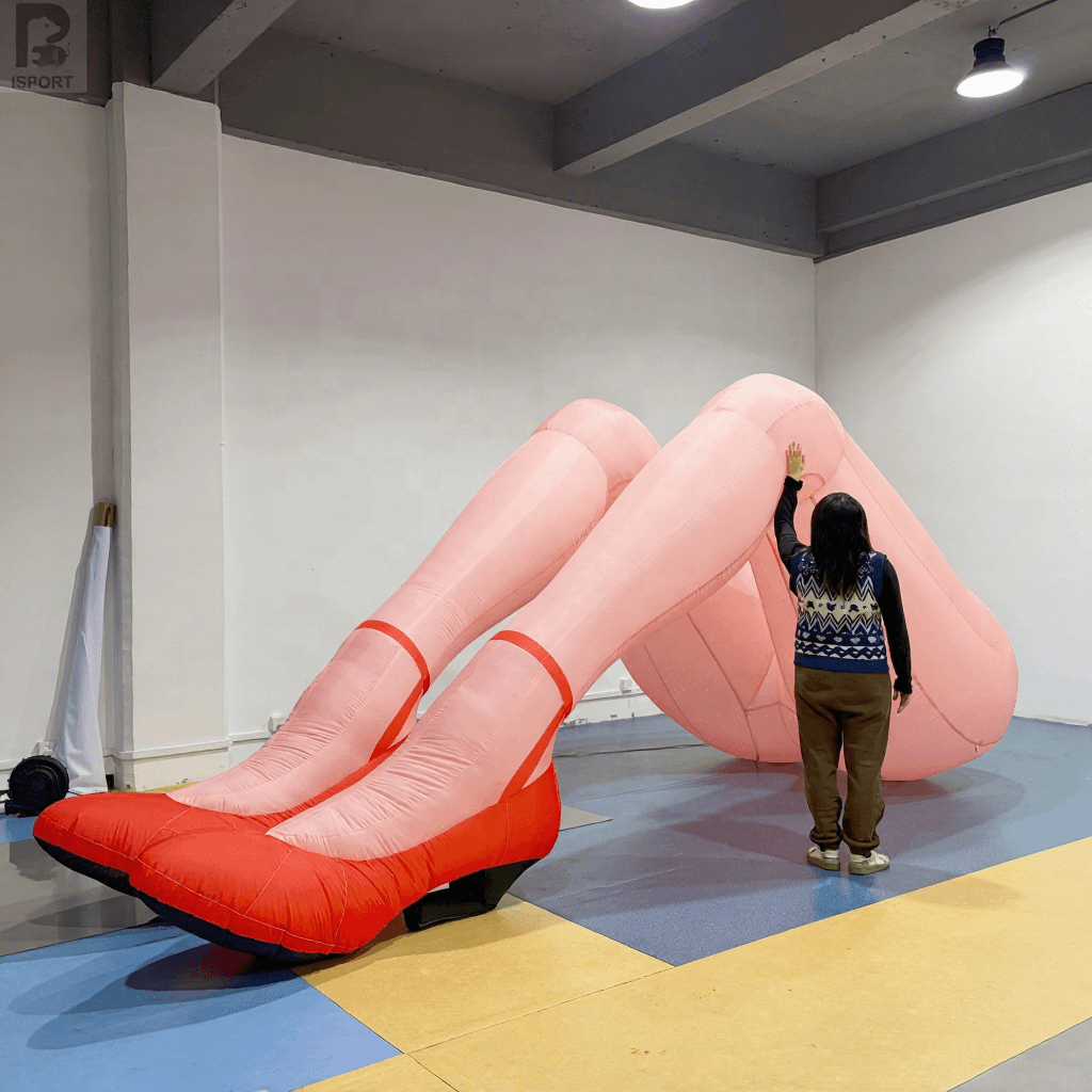 Giant Inflatable Women's Legs Sculpture with LED High Heels