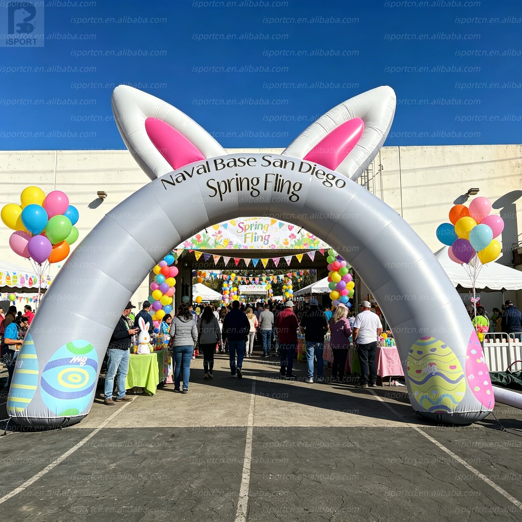 Inflatable Bunny Ear Arch - Custom Easter Entrance Arch