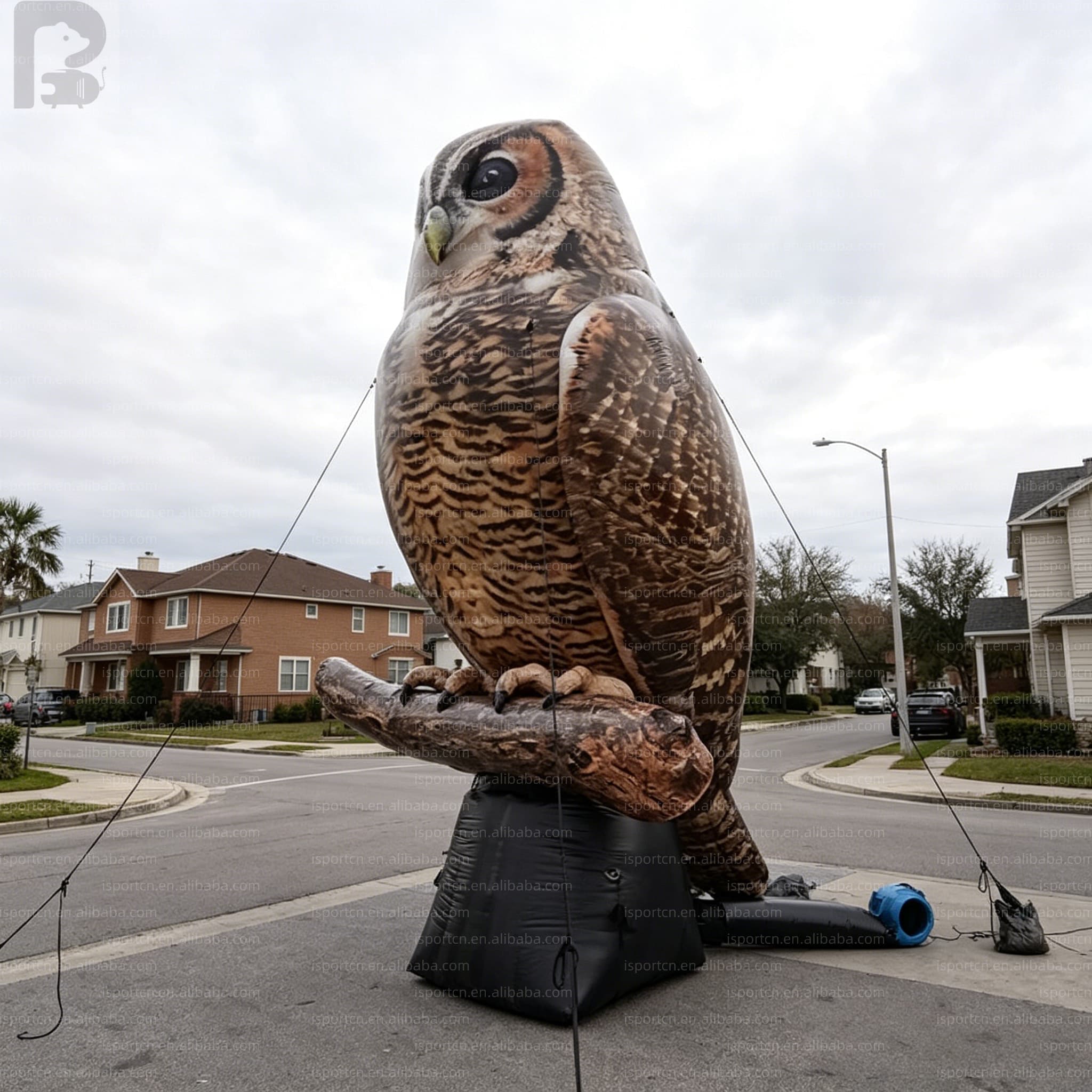Giant Realistic Inflatable Owl Statue with LED Lights