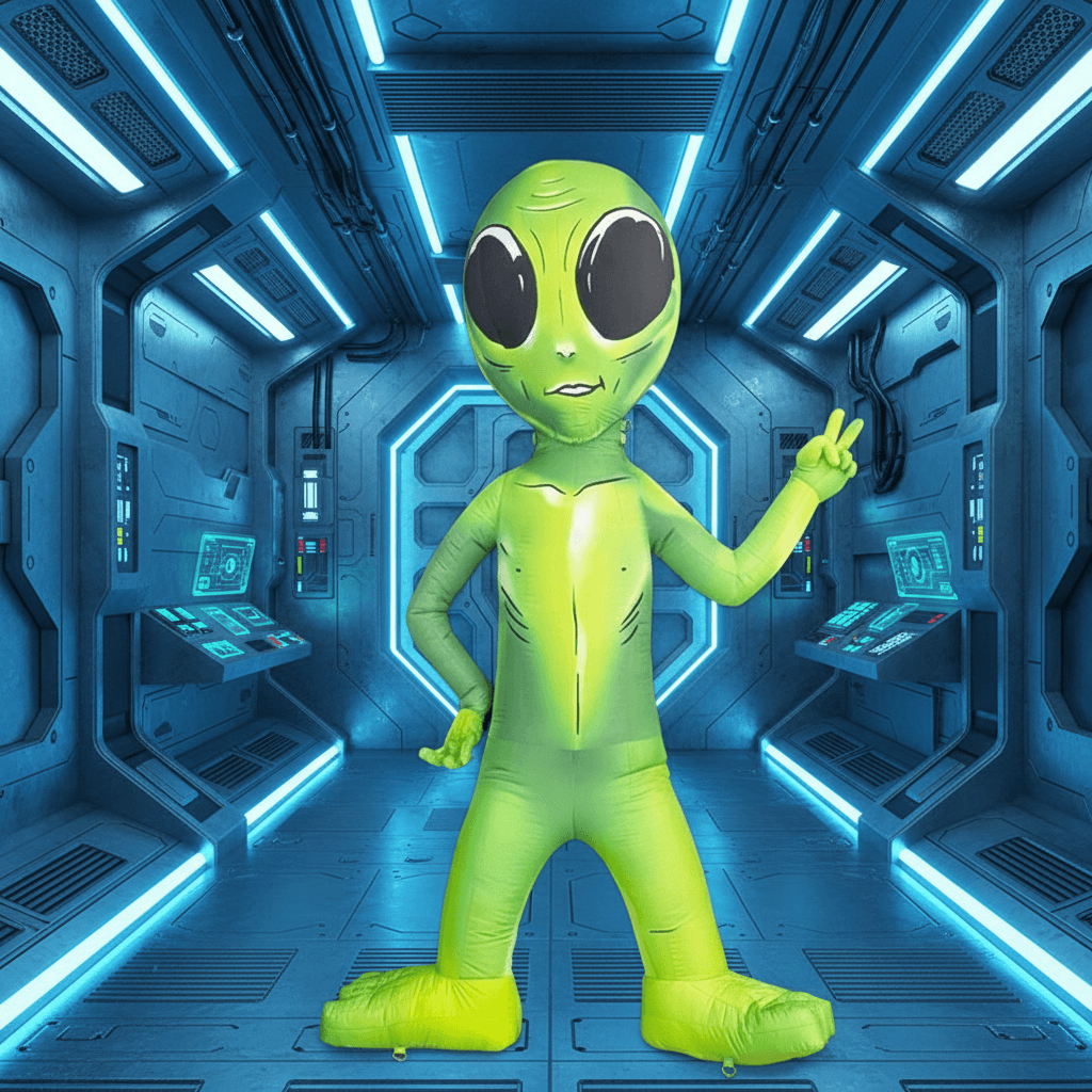 Giant LED Lighted Inflatable Alien Character for Events