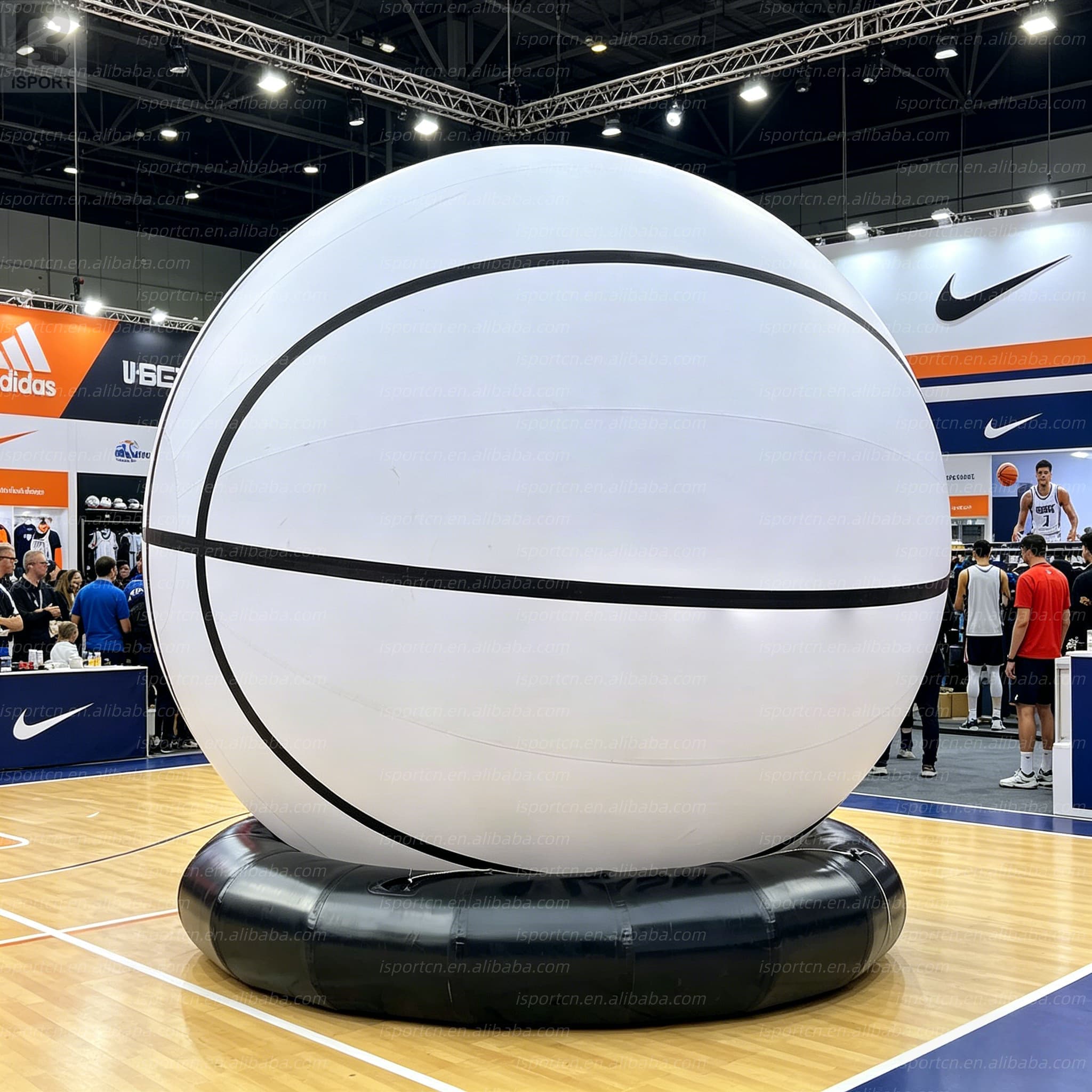 Giant Inflatable LED Light-Up Basketball with Base