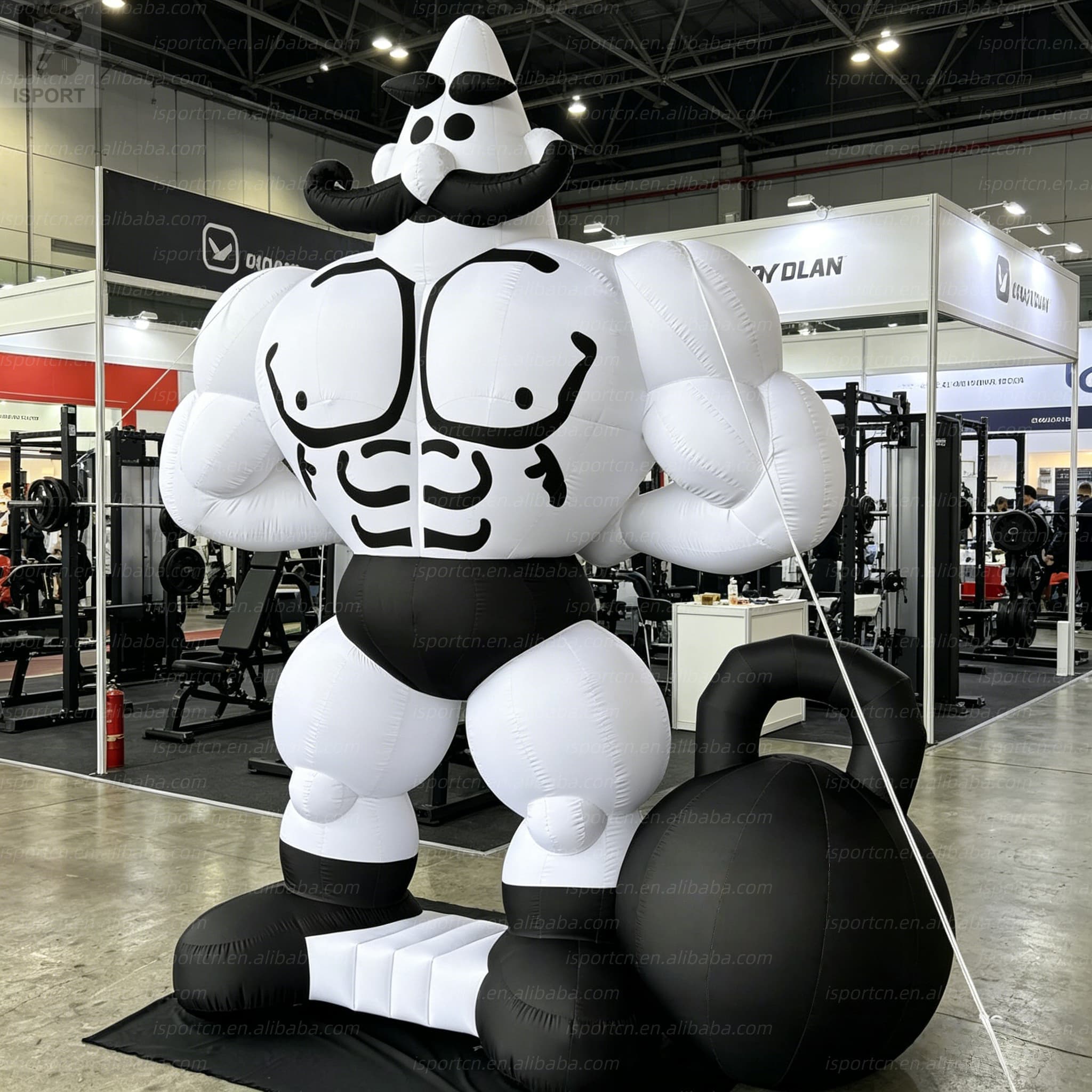 Giant Inflatable Muscle Man with LED Lights for Gym Advertising