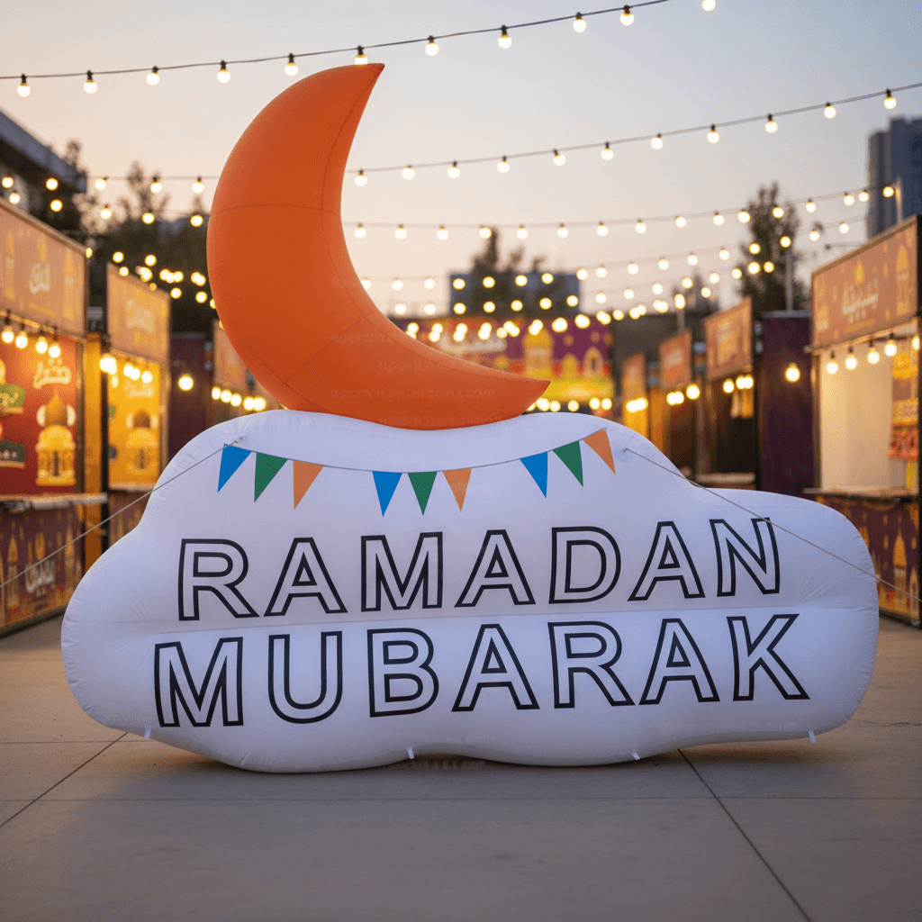 Giant Inflatable Ramadan Moon and Cloud Decor
