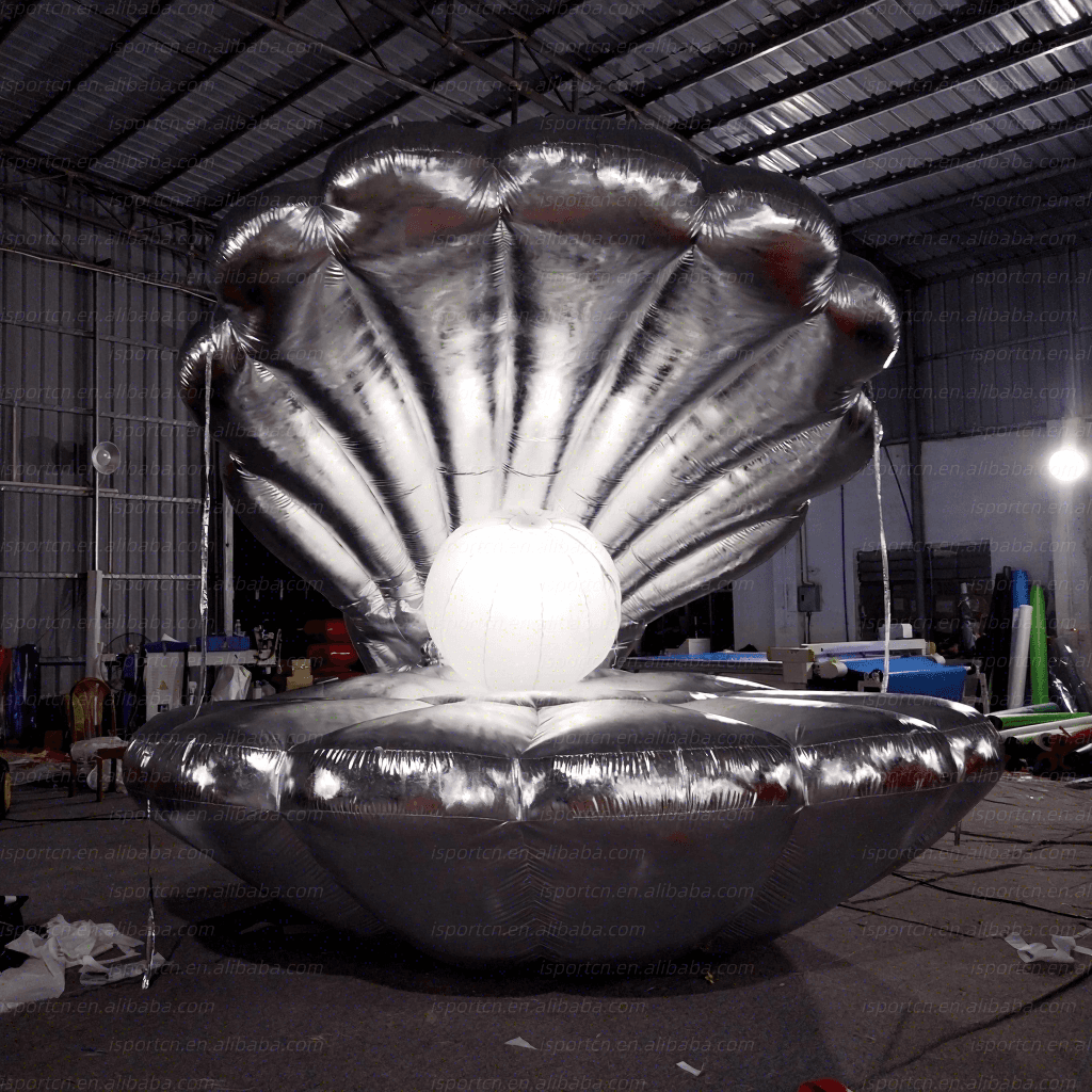 Giant Inflatable Seashell Clam with LED Lighting for Stage Decor