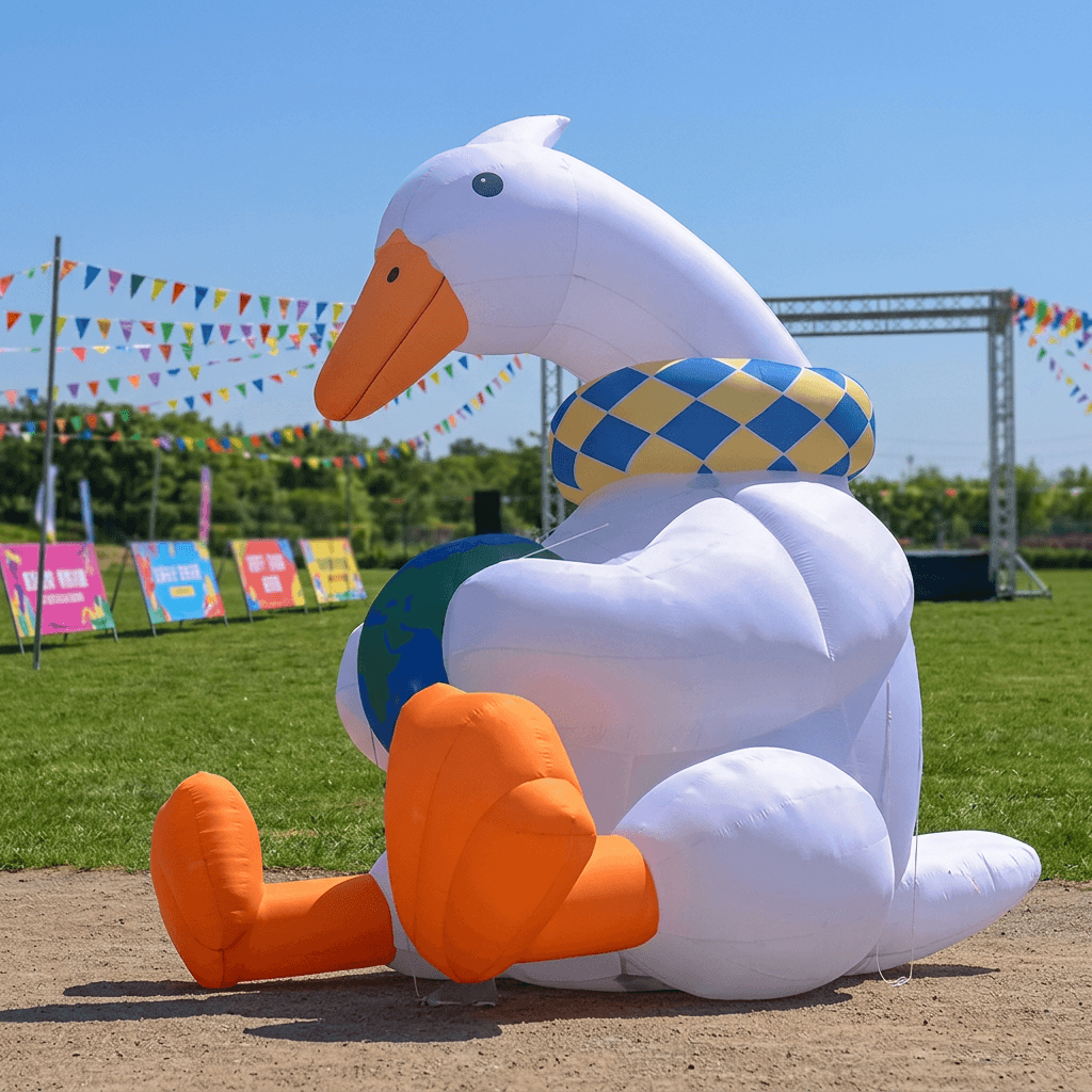 Giant Inflatable Standing Goose with LED Lighting and Custom Branding