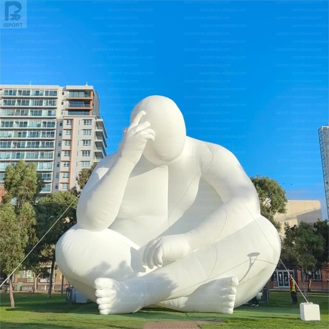 Giant Inflatable Thinker Sculpture - Contemporary Art Installation