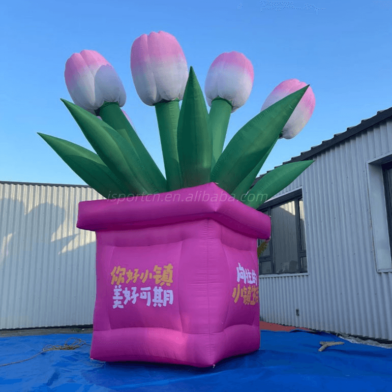 Giant Inflatable Tulip Flower Pot Decoration