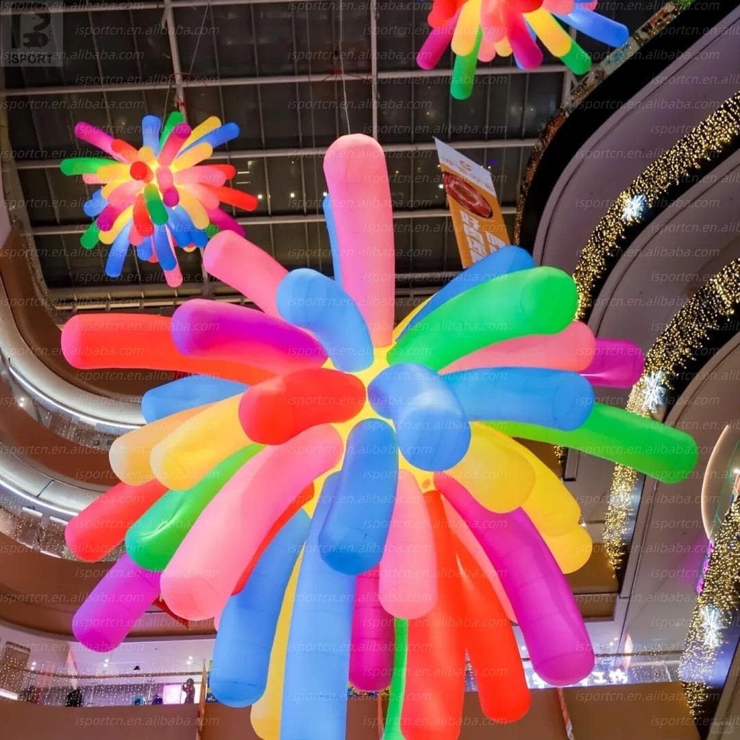 Giant LED Inflatable Firework Display with Color-Changing Lights