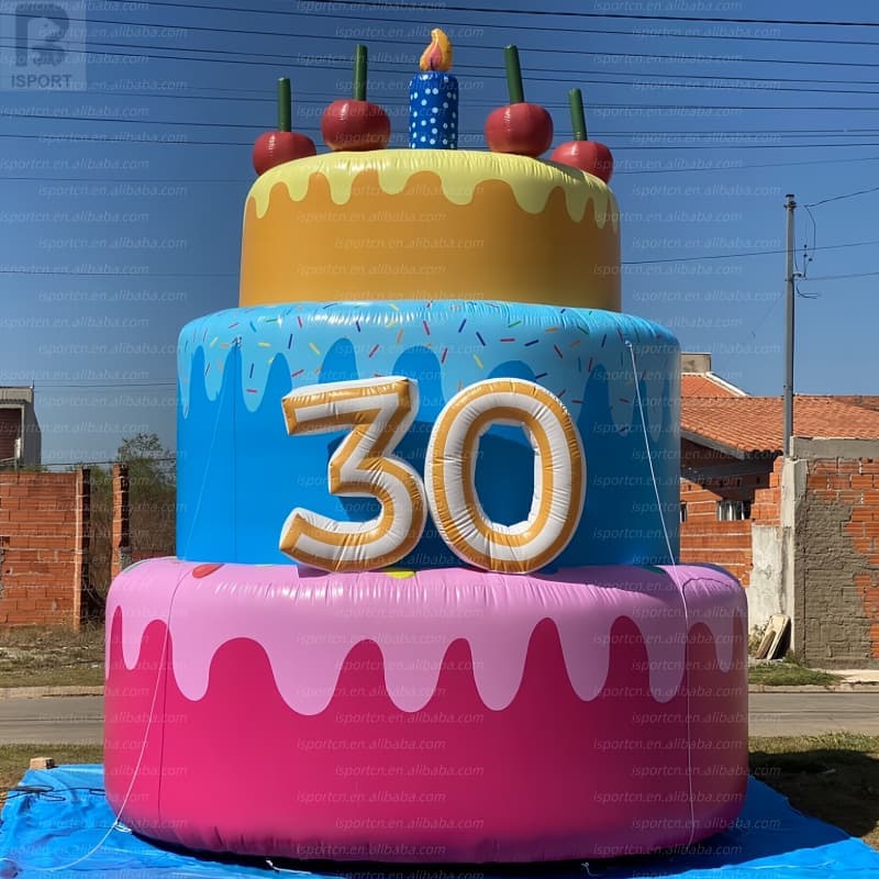 Giant Inflatable Birthday Cake with LED Lighting