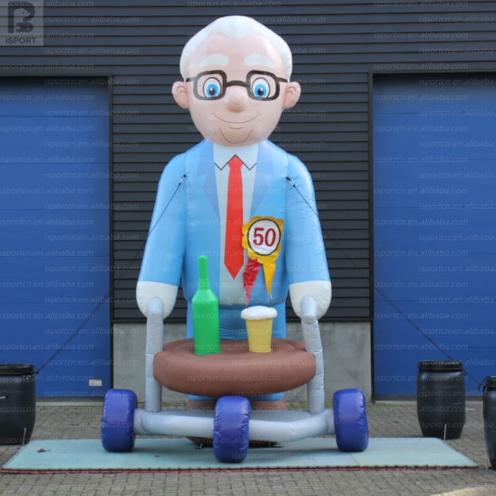 Inflatable Abraham Rollator Character – Dutch Birthday Grandpa