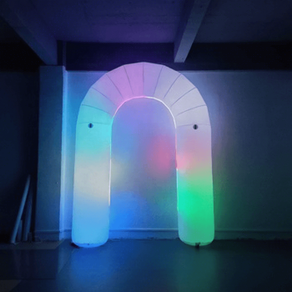 Custom Inflatable U-Shaped Rainbow Arch with LED Lights
