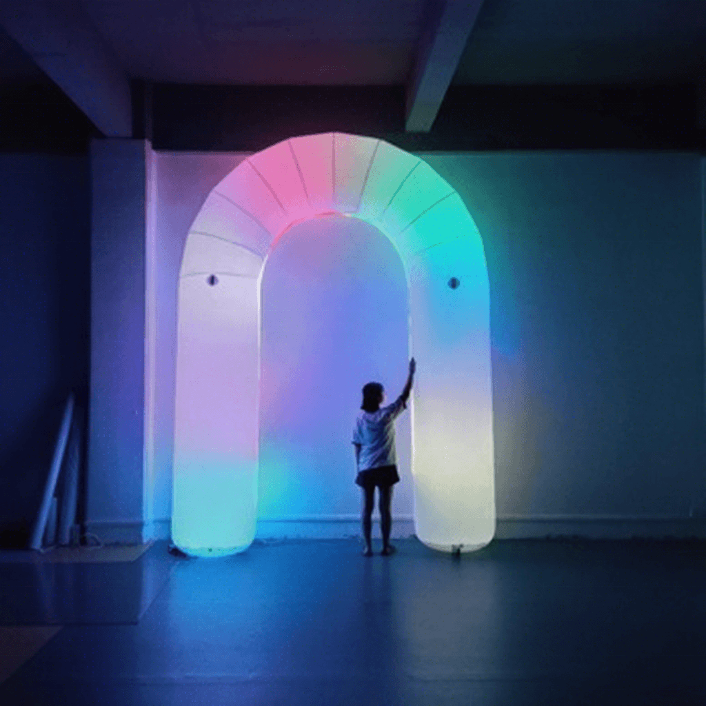 White LED Inflatable Arch with RGB Lighting for Events