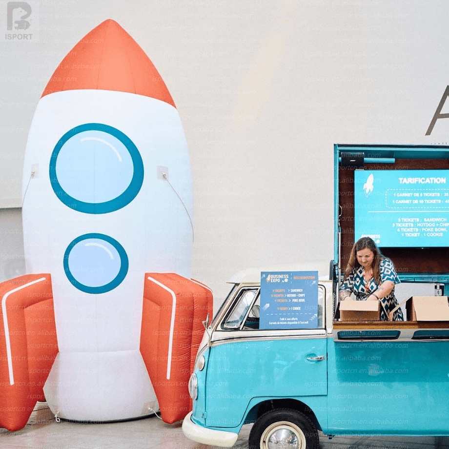 Giant Inflatable Rocket Photo Backdrop for Space-Themed Events