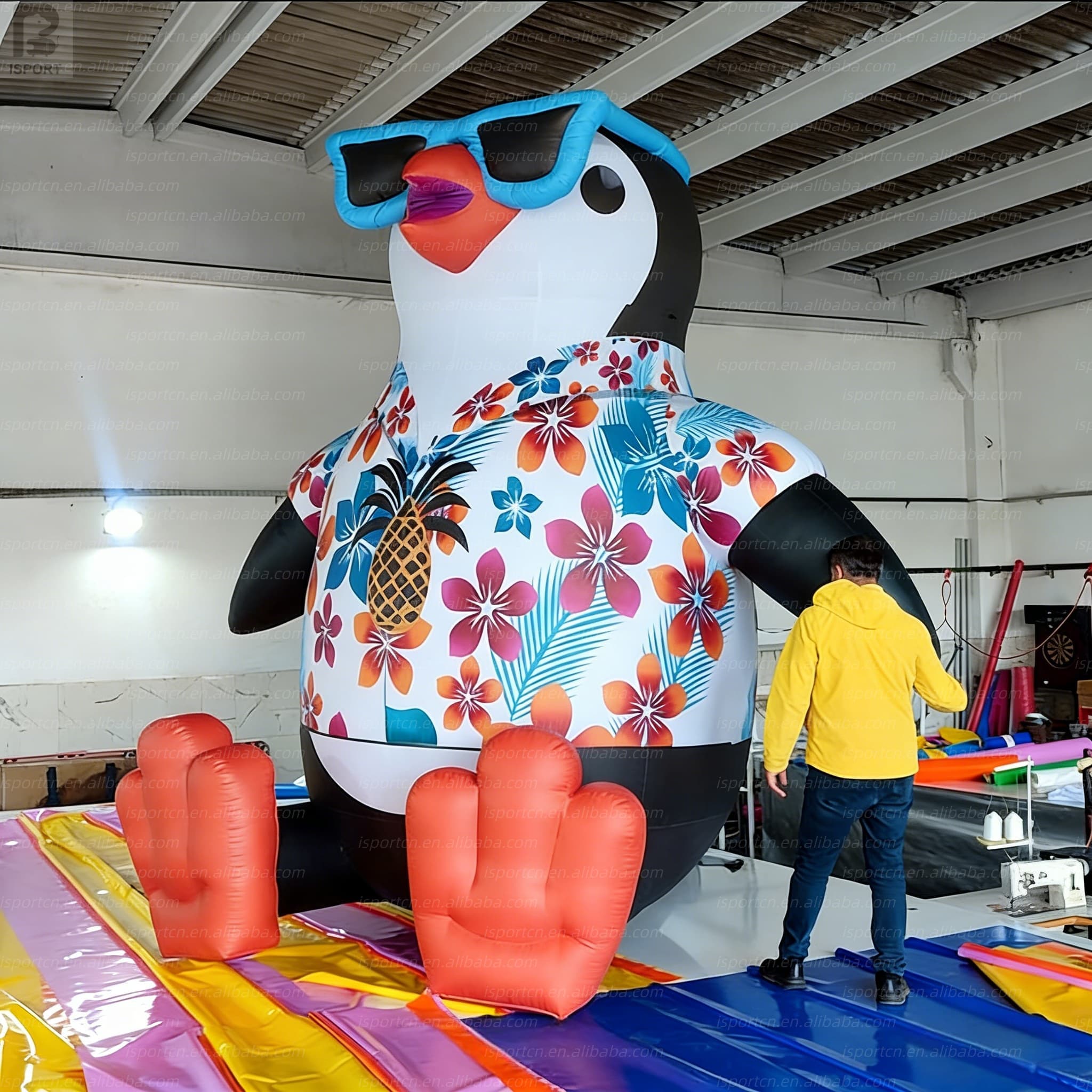 Giant Inflatable Beach Penguin - Custom Tropical Prop