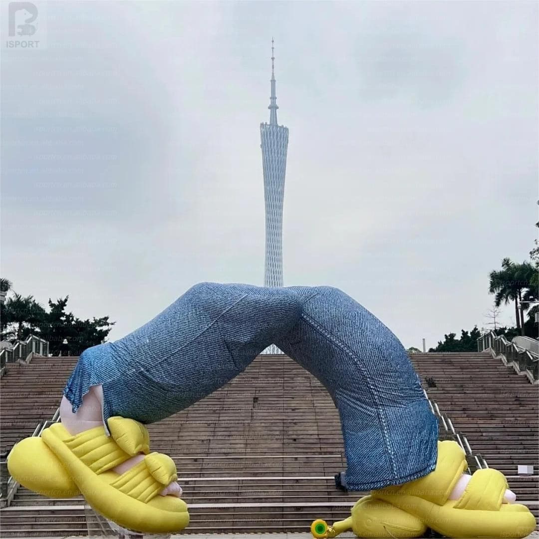 Giant Inflatable Jeans Legs with Sandals Pop Art Sculpture