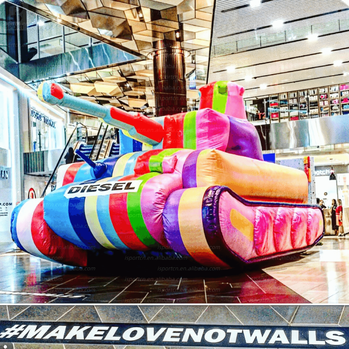 Giant LED Inflatable Tank - Rainbow Art Display