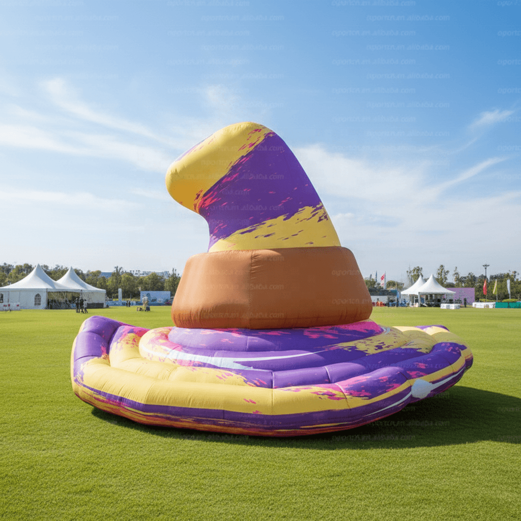 Giant LED Inflatable Witch Hat with Built-In Lighting
