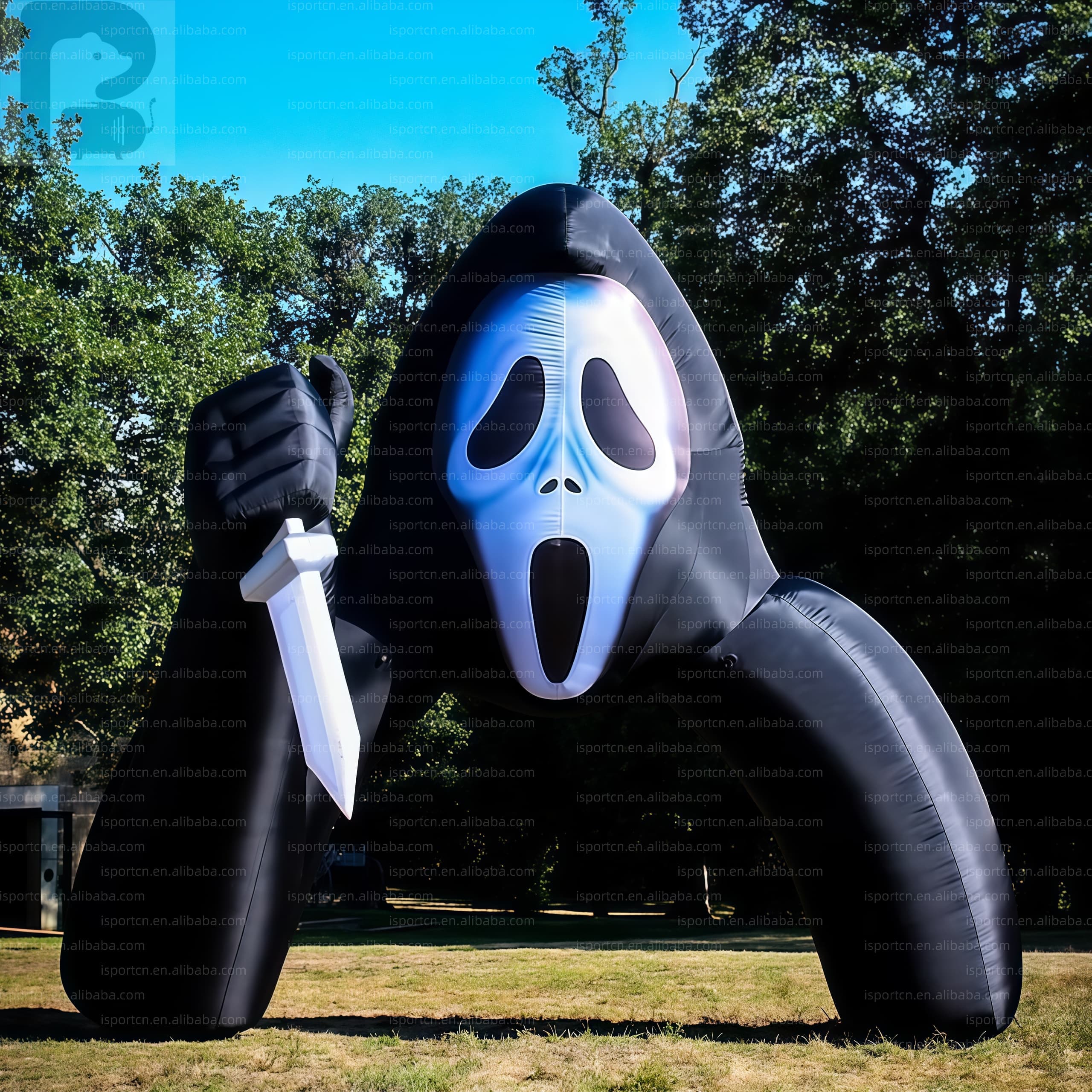 Giant LED Scream Ghostface Inflatable Arch for Halloween
