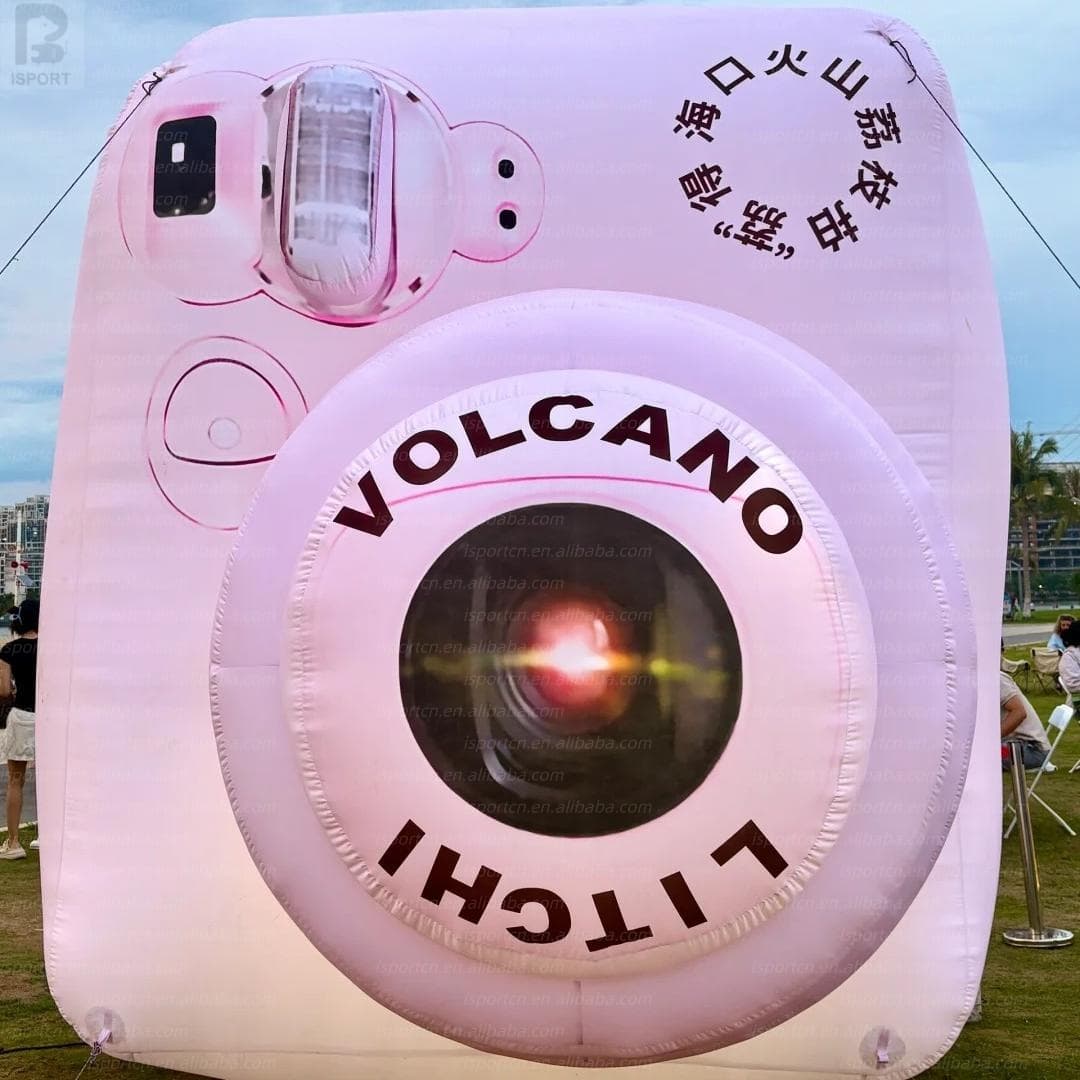 LED Lit Inflatable Camera Photo Backdrop for Events