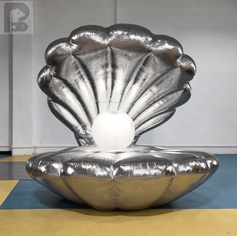 Inflatable Seashell Throne with LED Pearl Sphere